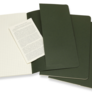 Moleskine - sešity 3 ks čtverečkované zelené L