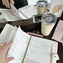 Náplň do koženého (vegan) organizéru – plánovač produktivity (růžová)2