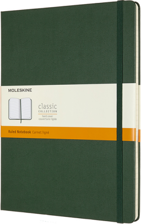 Zápisník MOLESKINE tvrdý linkovaný tm. zelený XL - 