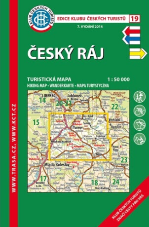 KČT 19  Český ráj 1:50 000 / Turistická mapa, 7. vydání 2017 - neuveden