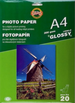 Koh-i-noor fotopapír A4 lesklý 200g 20 ks - neuveden