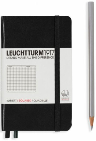 Zápisník Leuchtturm1917 Black Pocket čtverečkovaný - 