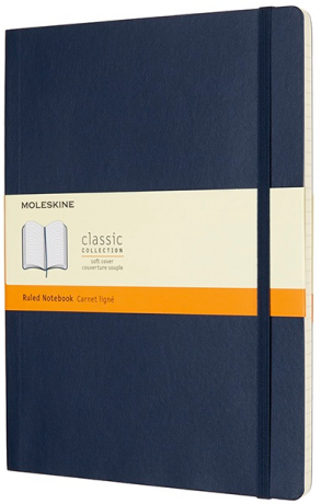 Zápisník MOLESKINE měkký linkovaný modrý XL - neuveden