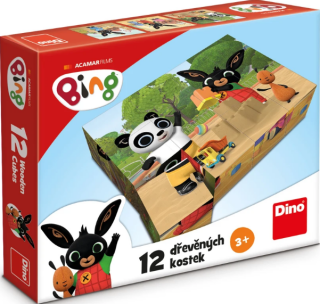 Dřevěné licenční kostky Bing – 12 kostek - 
