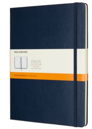 Zápisník MOLESKINE tvrdý linkovaný modrý XL - 