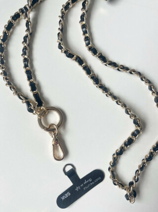 Univerzální popruh na telefon - noir & gold glam - 