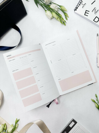 Náplň do koženého (vegan) organizéru – plánovač produktivity (růžová) - 