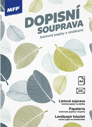 Dopisní papír barevný LUX 5+10 (Květy) - 