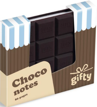 Gifty - Notes 90x90mm  - čokoláda - 