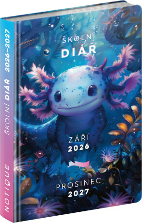 Školní diář 2026/2027 Axolotl (září 2026 - prosinec 2027), 9,8 x 14,5 cm - 
