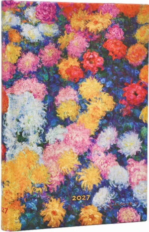 Diář Paperblanks 2027 Monet’s Chrysanthemums Maxi Horizontal - 12M, Maxi, horizontální - 